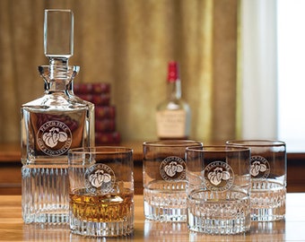 Parker Decanter Set - Luxury Lead Crystal Barware - Personalized Gift Engraved