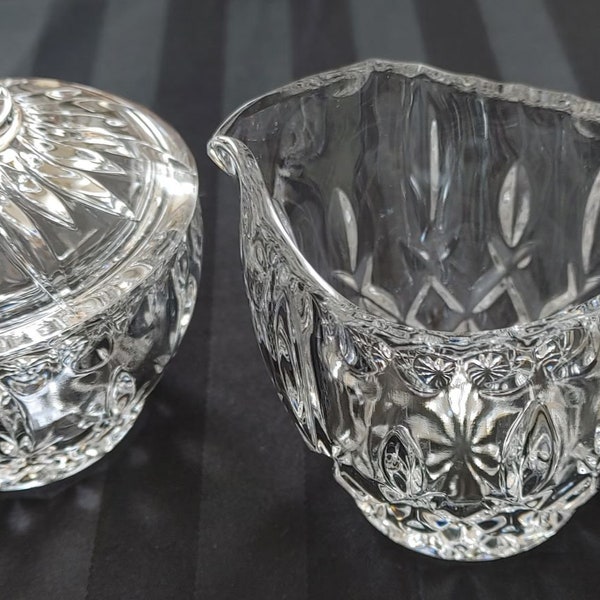 King Edward Sugar & Cream Set Full Lead Crystal Made in West Germany by Gorham