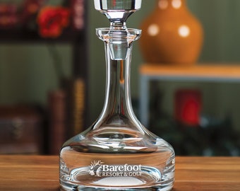 Ship's Decanter - 25 oz Crystal Glass - Personalized Gift Engraved