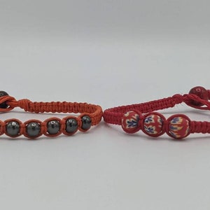Choice of 8.5&quot; woven hemp beaded bracelet