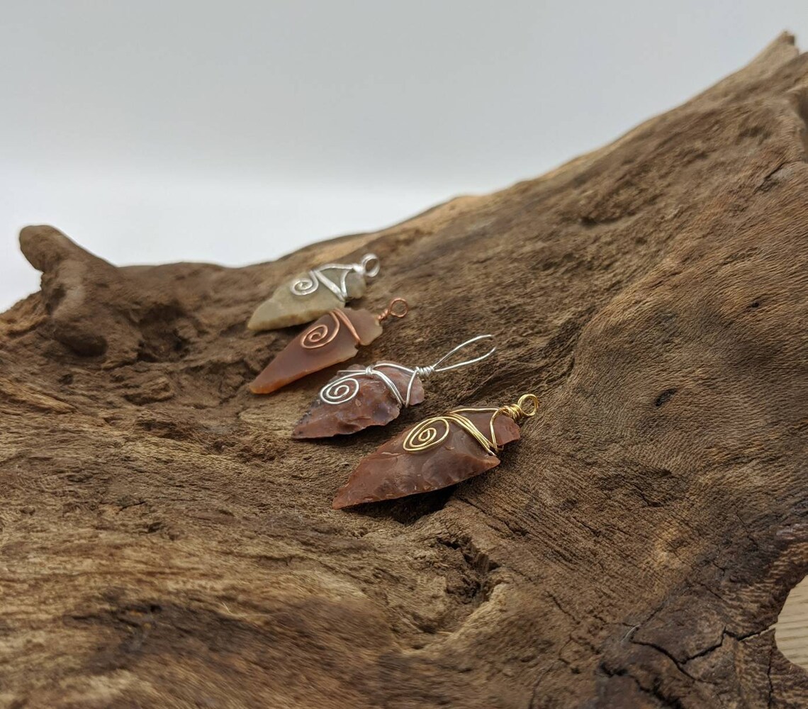 Wire Wrapped Arrowhead Pendant Etsy