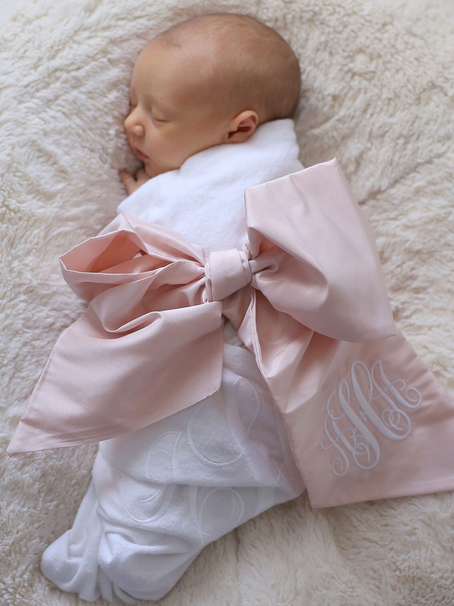 Pink Silk Sash and Swaddle Set Etsy