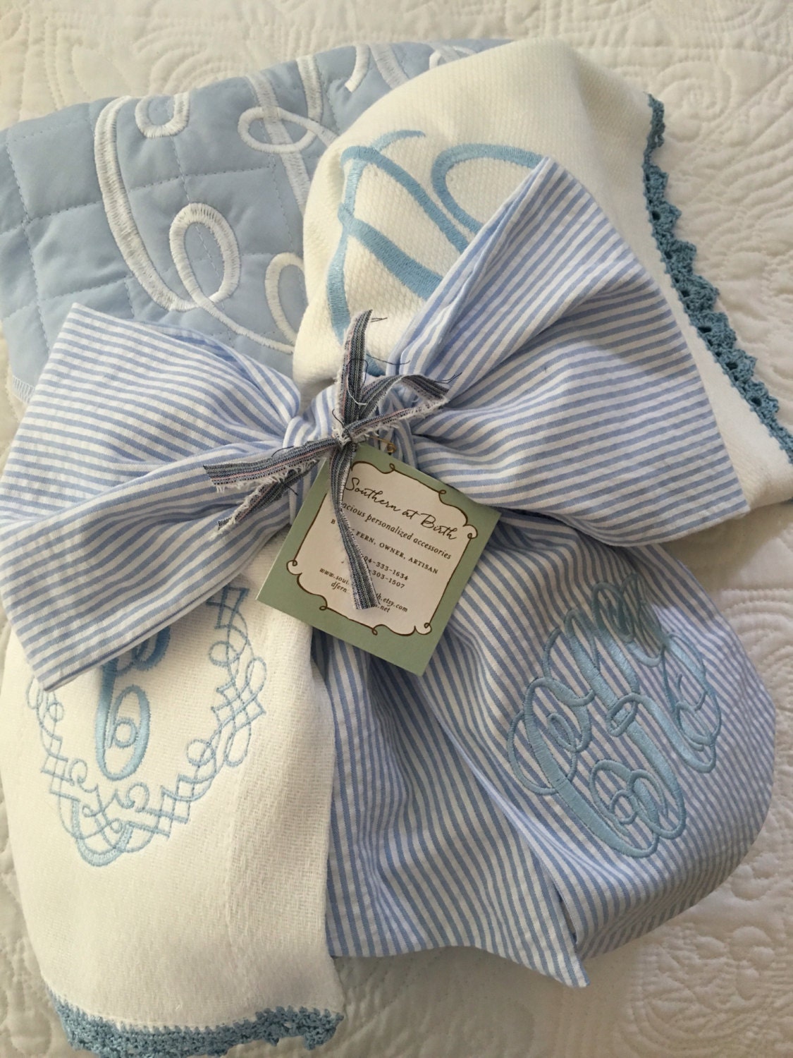 Baby Gift Set Baby Swaddle Personalized Quilted Blanket Etsy