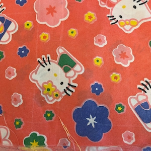hot pink kitty cotton polyester fabric