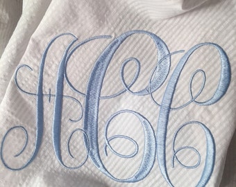 MonogramWHITESeersuckerBabyBlanket,WHITEflannelPersonalizedNameBlanket,NewbornBlanket,BabyNameBlanket
