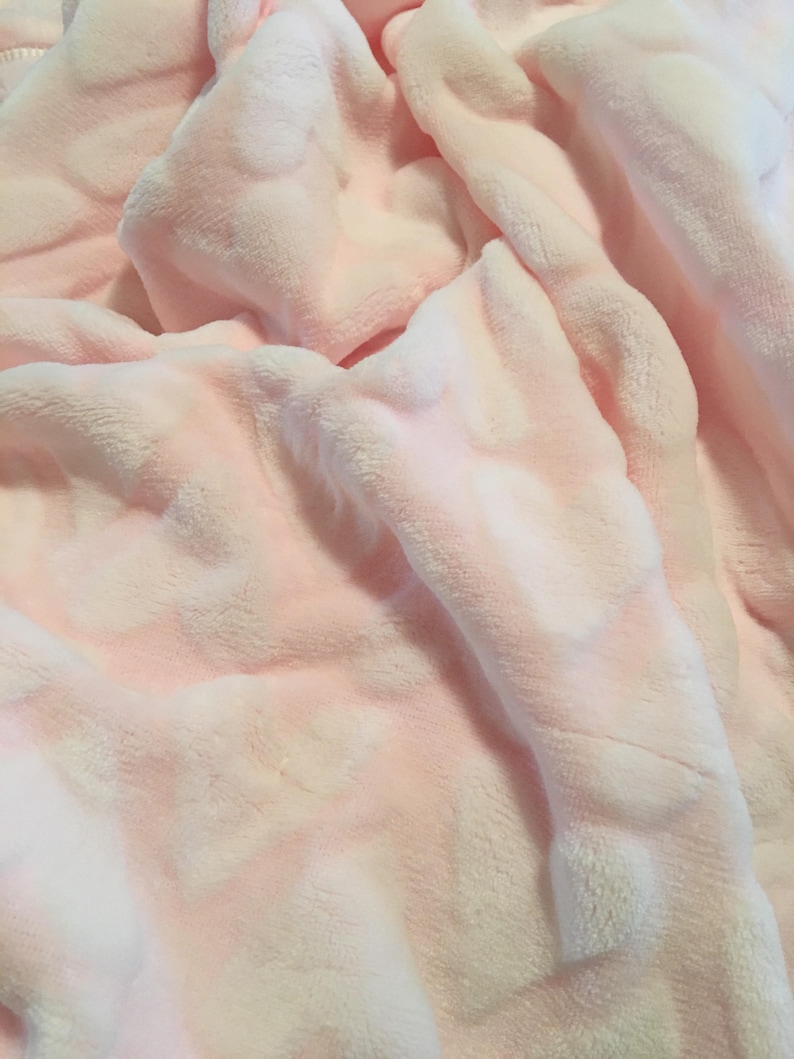 Pink Minky Monogrammed Baby Blanket Personalized Soft Pink Baby Blanket