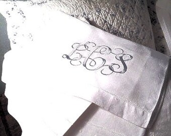 Hemstitched linen and cotton pillowcases