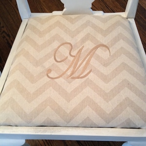 Chevron Monogrammed chair seat covers
