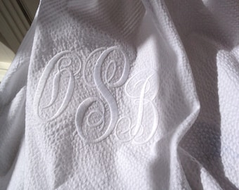 Seersucker Personalized Swaddle Blanket, Baby Blanket, Personalized Name Blanket, Newborn Blanket, Baby Name Blanket