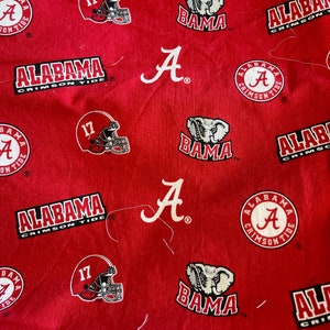University of Alabama Roll Tide  red cotton fabric