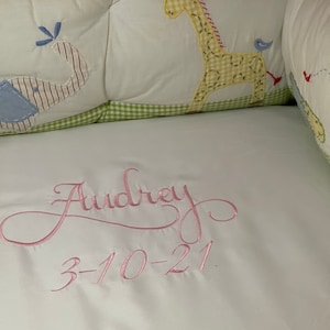 Fitted Baby Sheets, Monogrammed Cotton Sheet, Personalized crib sheet