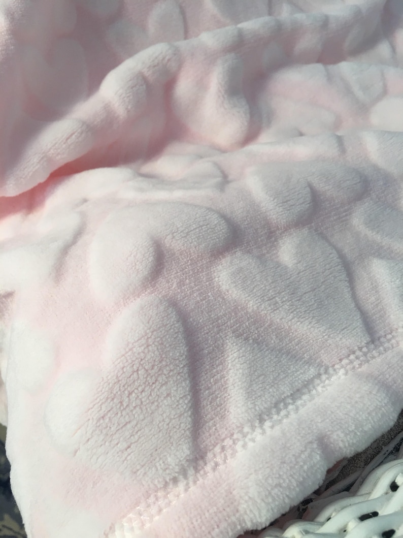 Pink Minky Monogrammed Baby Blanket Personalized Soft Pink Baby Blanket