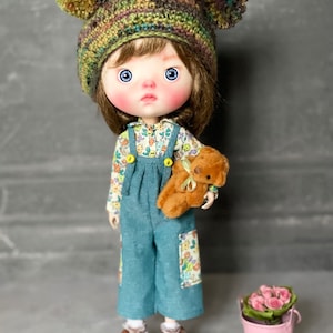 Ensemble tenue Blythe : Chemise à fleurs - Salopette