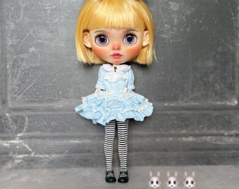 Blythe Alice outfit- Blythe dress  -Blythe accessories- Alice in Wonderland