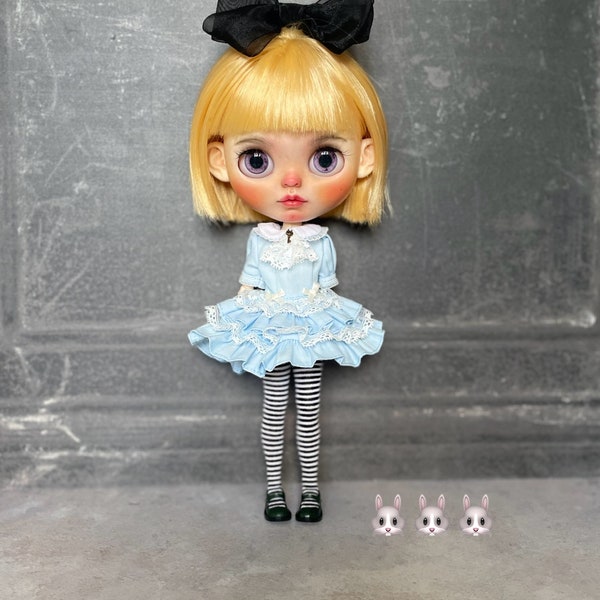 Blythe Alice outfit- Blythe dress  -Blythe accessories- Alice in Wonderland