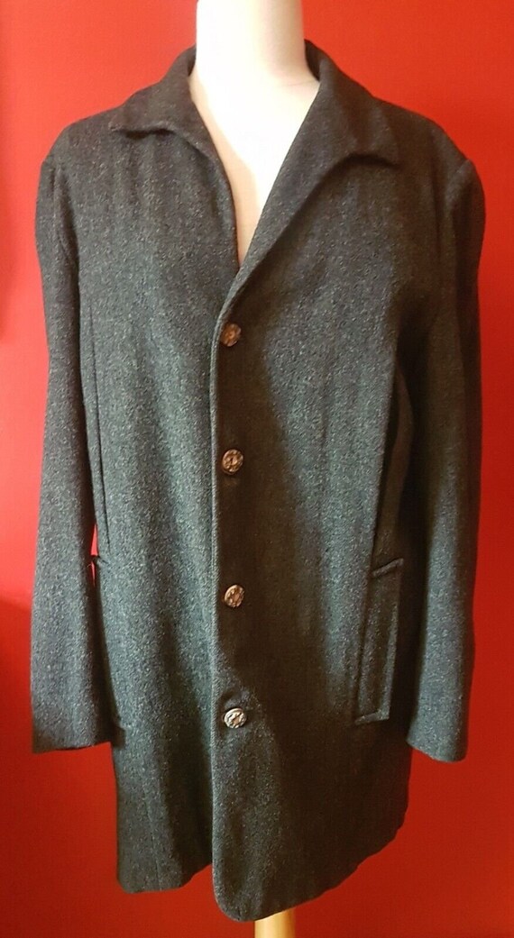 Vintage 1950 Hollywood Jacket Black Charcoal 50's… - image 2