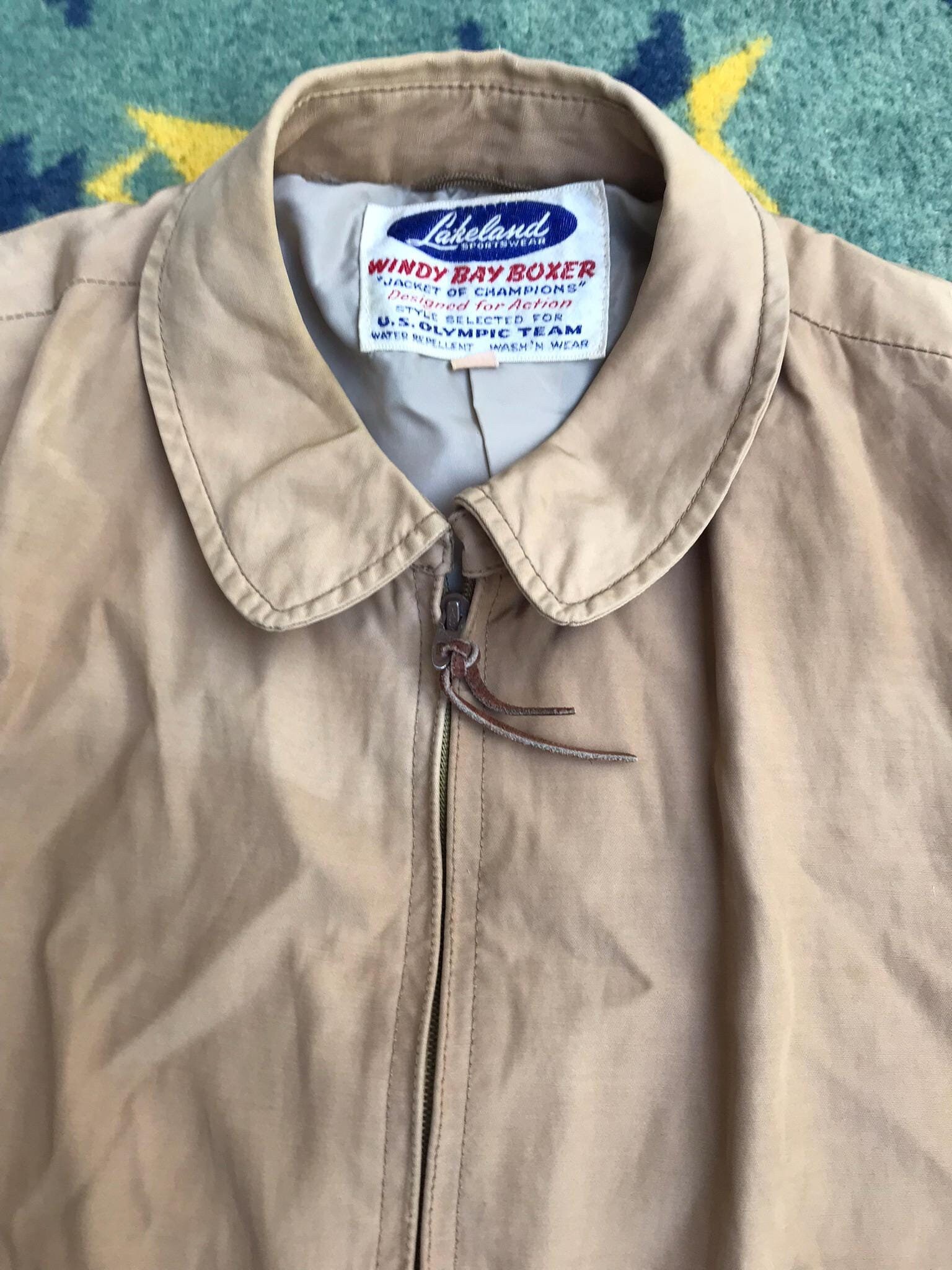 1950s WINDBREAKER Jacket 50s Camel Sand Lightweight Lakeland 