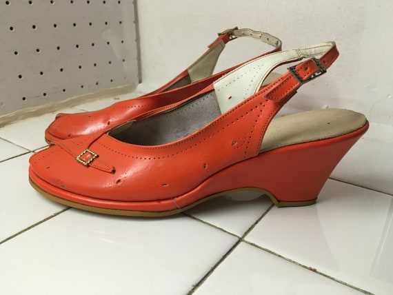 Vintage 1940's 1950's WEDGES summer shoes sandals