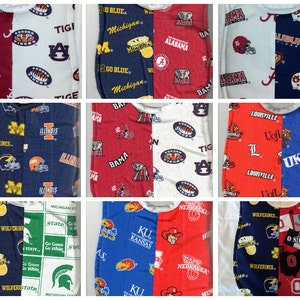 College House Divided Baby Bibs made with NCAA fabric Handmade image 2