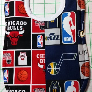Basketball House Divided Baby Bibs made with NBA fabric - Handmade