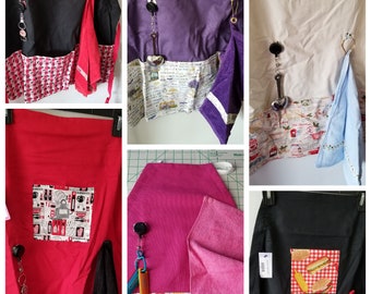 Various Design Apron on sturdy canvas fabric - Handmade