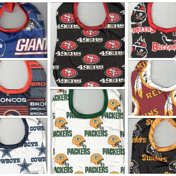 Baby Bibs made with NFL fabric - Handmade