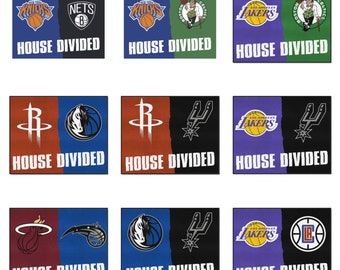 NBA House Divided Team Sports Nightlights - Handmade with acrylic shapes