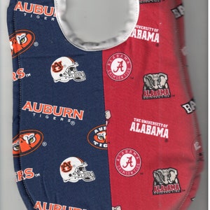 College House Divided Baby Bibs made with NCAA fabric Handmade image 1