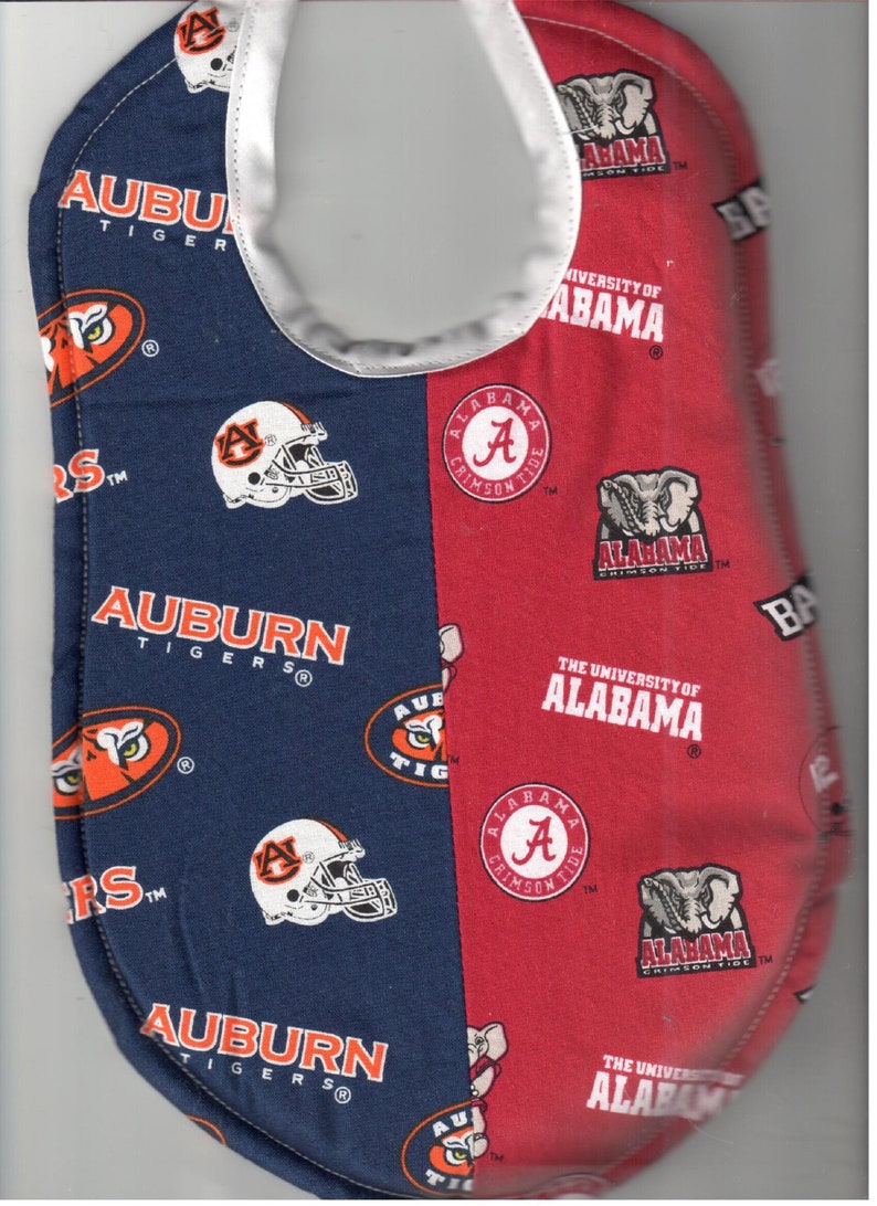 College House Divided Baby Bibs made with NCAA fabric Handmade image 1