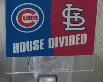 MLB House Divided Team Sports Nightlights - Handmade with acrylic shapes