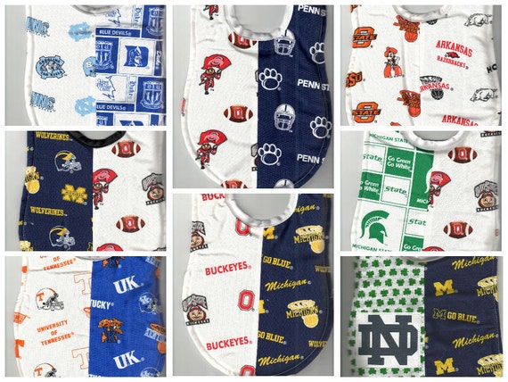 Handmade House Divided Baby Bibs made with MLB fabric