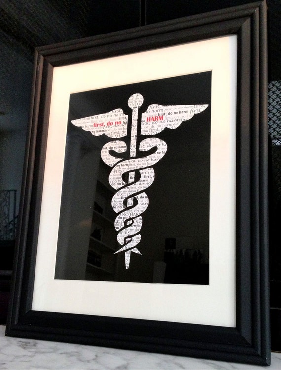 Items similar to Hippocratic oath - "first, do no harm" caduceus word