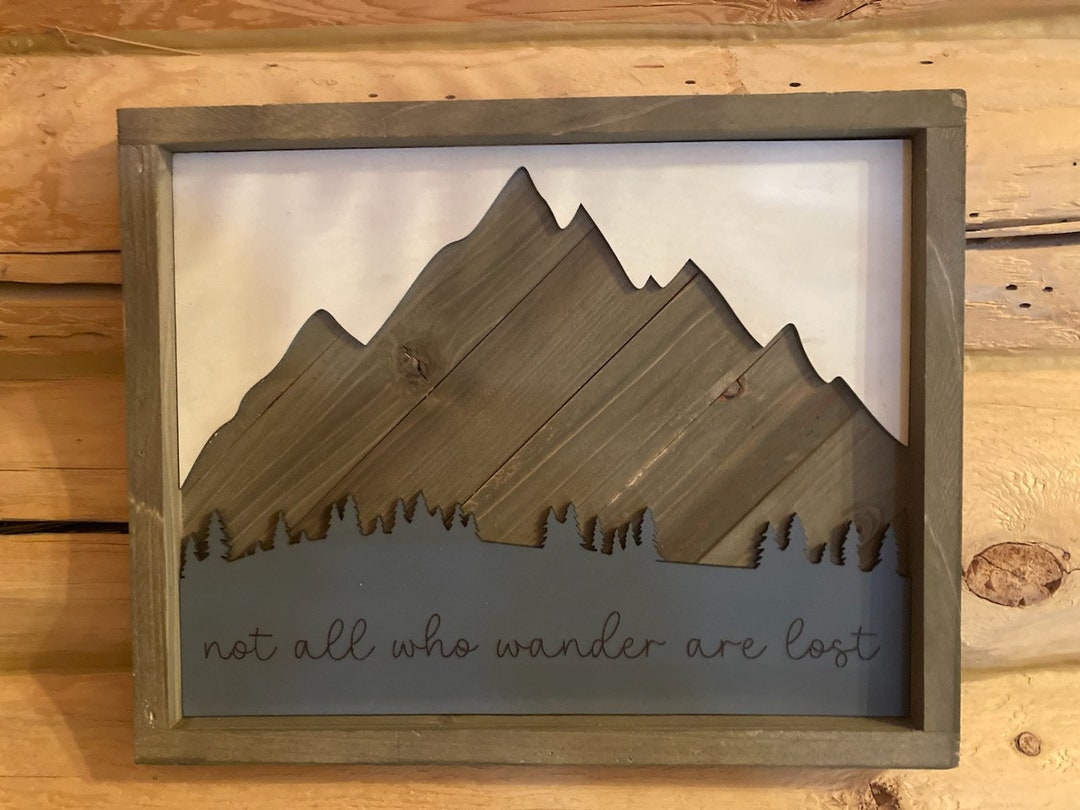 Inspirational Mountains With Quote Laser Cut quote Options in the