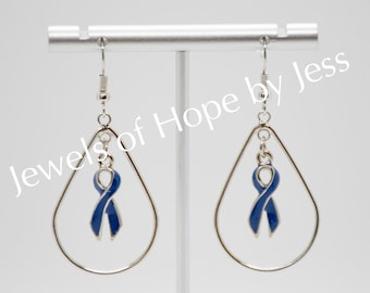 Colon/Colorectal Cancer Awareness Ribbon Hope Drop Earrings