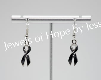 Melanoma/Skin Cancer Awareness Ribbon Earrings