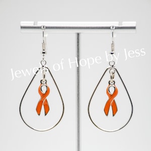 Leukemia/Kidney Cancer Awareness Ribbon Hope Drop Earrings