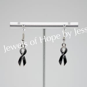 Melanoma/Skin Cancer Awareness Ribbon Earrings