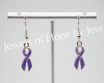 Hodgkin's Lymphoma Awareness Ribbon Earrings