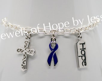 Pancreatic Cancer Awareness Ribbon Charm Bracelet