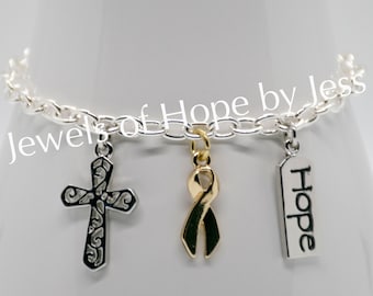 Childhood Cancer Awareness Ribbon Charm Bracelet