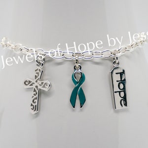 Pulsera de encanto de la cinta de concientización del cáncer de ovario