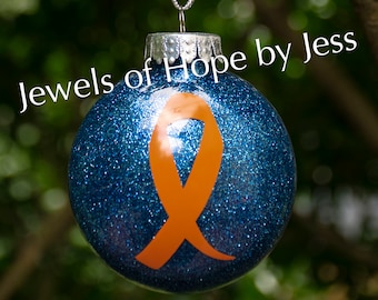 Enfeite de Natal/Feriado com Fita de Conscientização sobre Leucemia/Câncer Renal