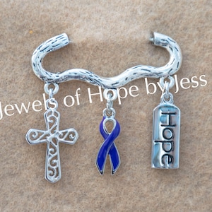 Pancreatic Cancer Awareness Ribbon Charm Brooch