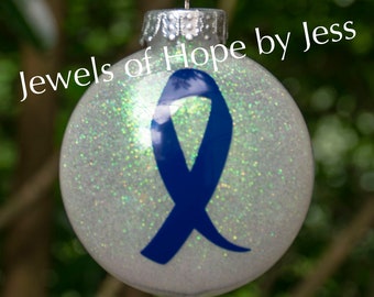 Colon/Colorectal Cancer Awareness Ribbon Holiday/Christmas Ornament
