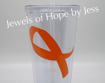 Leukemia/Kidney Cancer Awareness Ribbon Tumbler