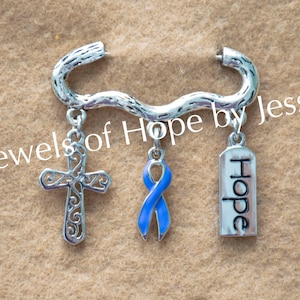 Stomach/Esophageal Cancer Awareness Ribbon Charm Brooch