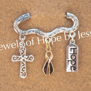 Childhood Cancer Awareness Ribbon Charm Brooch