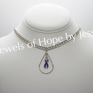 Hodgkin&#39;s Lymphoma Awareness Ribbon Necklace