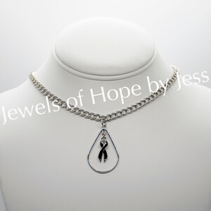 Melanoma/Skin Cancer Awareness Ribbon Necklace