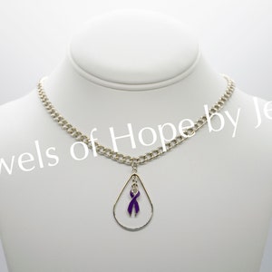 Pancreatic Cancer Awareness Ribbon Necklace